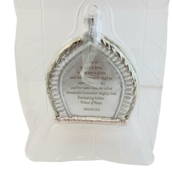 Demdaco For To Us A Child Is Born Christmas Ornament Blown Glass Isiah 9:6 - Picture 4 of 8